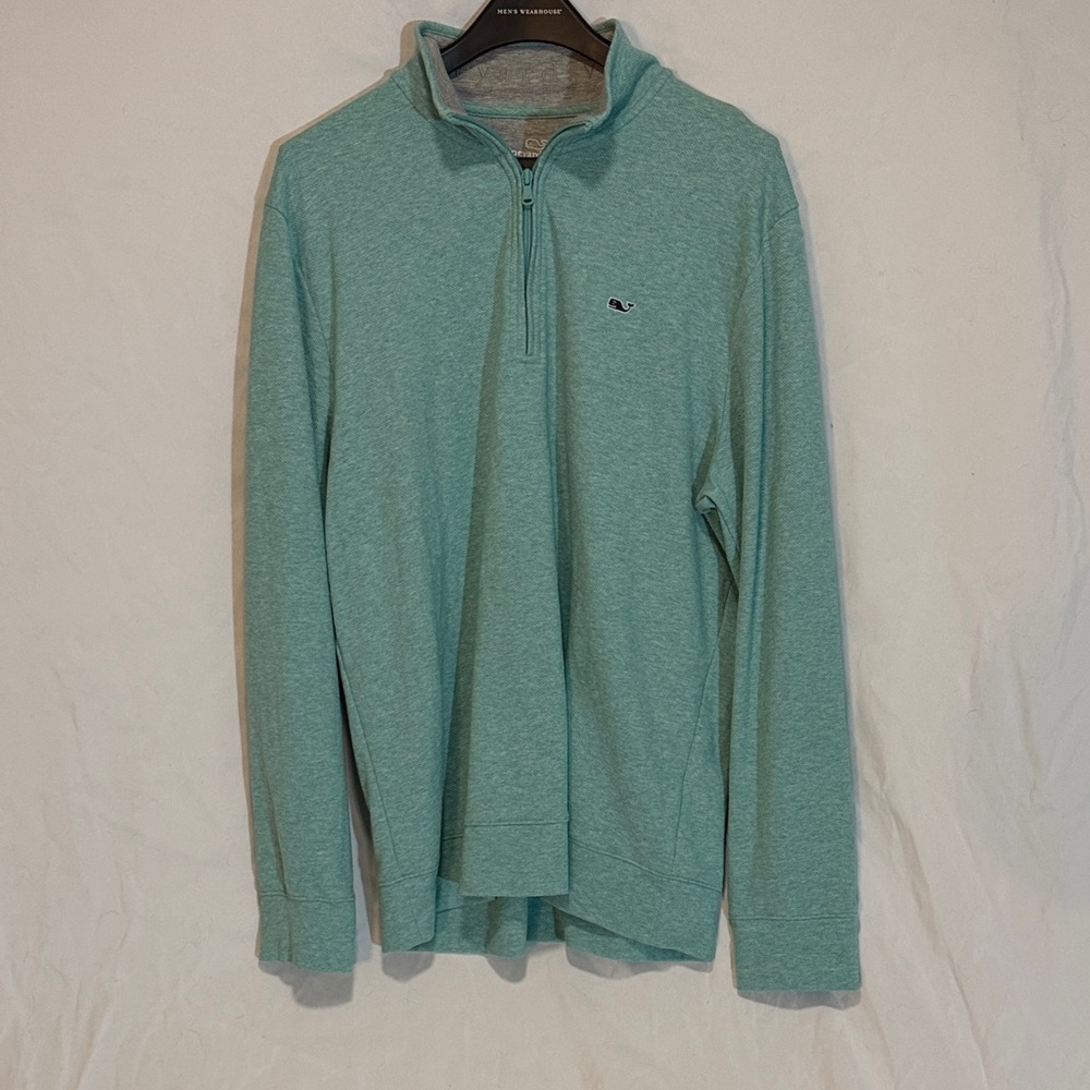 Vineyard Vines Men's Aqua Zip-Up Sweater